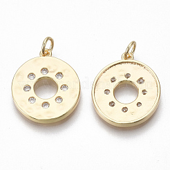 Латунные микропаве прозрачные подвески с фианитом&nbsp;KK-S356-009G-NF