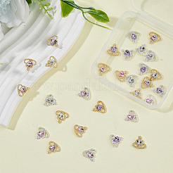 30 шт. 6-х цветные кабошоны из сплава со стразами&nbsp;MRMJ-FH0001-35