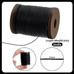 Круглый шнур из вощеного полиэстера длиной 90 м.&nbsp;YC-WH0019-02E