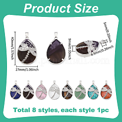 7 шт. 7-х цветные подвески из натуральных и синтетических смешанных драгоценных камней&nbsp;G-PH0003-30