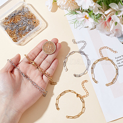 20 шт. 2 цвета 304 нержавеющая сталь скрепки цепочки для изготовления браслета&nbsp;AJEW-ME0001-06