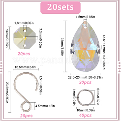 Набор для самостоятельного изготовления стеклянных ловцов солнца в форме капли&nbsp;EGLA-SC0001-26