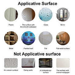 Наклейки с зеркальной стенкой&nbsp;DIY-WH0282-26B