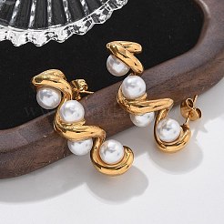 Серьги-гвоздики из нержавеющей стали 304&nbsp;EJEW-L287-067G