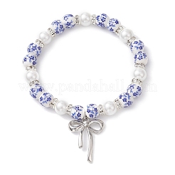 Браслеты с подвесками в виде банта из латуни&nbsp;BJEW-JB12905-01