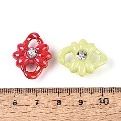 Кольца-связки из непрозрачного акрила с уф-покрытием и кристаллами страз&nbsp;SACR-T017-67M