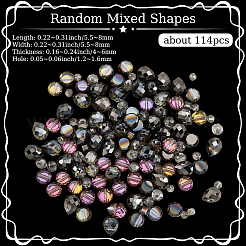 114шт прозрачные гальванические стеклянные бусины&nbsp;GLAA-PA0001-17D