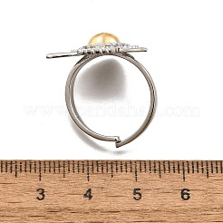 Кольца-манжеты в готическом стиле из латуни с микропаве из прозрачных кубических цирконий для женщин&nbsp;RJEW-U051-02C-GP