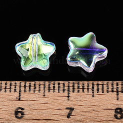 Гальванизируйте прозрачные стеклянные бусины&nbsp;GLAA-T025-30C