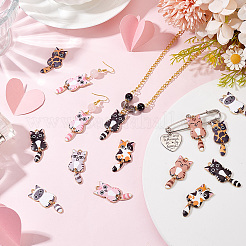 28 шт. 7 стиля подвески из сплава эмали с покрытием из светлого золота&nbsp;ENAM-PH0002-79