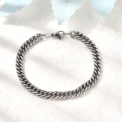 Браслеты из кубинской цепи из нержавеющей стали 304 для мужчин&nbsp;BJEW-B140-06C