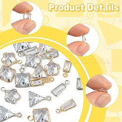 20 шт. 10 стиля подвески из латуни с прозрачными кубическими цирконами&nbsp;ZIRC-FS0001-03