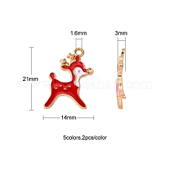 10шт 5 цвета сплава эмалевые подвески&nbsp;ENAM-YW0002-08