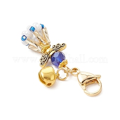 Подвесные украшения из стеклянных бусин и сплава в виде ангела&nbsp;HJEW-MZ00193-01