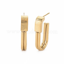 Серьги-гвоздики овальной формы из нержавеющей стали 304&nbsp;EJEW-N016-025LG