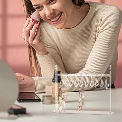 Прозрачные акриловые подвесные стойки для сережек&nbsp;EDIS-PH0001-47