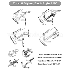 8 шт. 8 стиля соединительных звеньев из нержавеющей стали 304&nbsp;STAS-UN0021-25AS