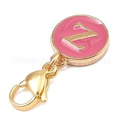 26 шт. 26 стиля плоская круглая подвеска с буквой a`z из сплава и эмали&nbsp;HJEW-JM02404