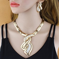 Комплекты ожерелий и серег из сплава со стразами для женщин&nbsp;FS-WG2D758-01