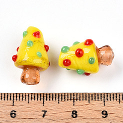 Бусины ручной работы в технике лэмпворк с неровностями&nbsp;LAMP-T022-02A-06