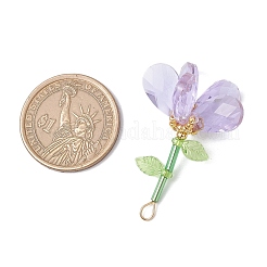 Подвески-цветы из стеклянных бусин ручной работы&nbsp;PALLOY-MZ00742-02