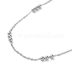 Не тускнеющие круглые звенья цепи из нержавеющей стали 304 для женщин&nbsp;NJEW-D058-02P