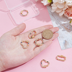 6 шт. 3 стиля латунные микро-паве кубические цирконии винтовые карабины замки-подвески&nbsp;ZIRC-UN0001-15