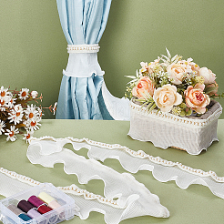 Шифоновая эластичная плиссированная кружевная отделка&nbsp;OCOR-WH0105-076