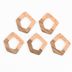 Подвески из прозрачной смолы и ореха&nbsp;RESI-S389-004A-B