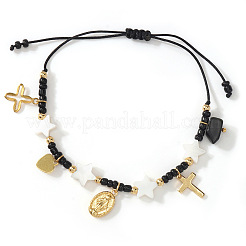 Религиозные браслеты с подвесками из нержавеющей стали 304&nbsp;KS0574