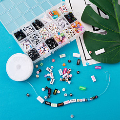 Наборы для изготовления эластичных браслетов с алфавитом своими руками&nbsp;DIY-PJ0001-08