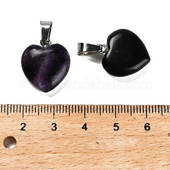 Подвески в форме сердца из натурального флюорита&nbsp;STAS-R154-01P