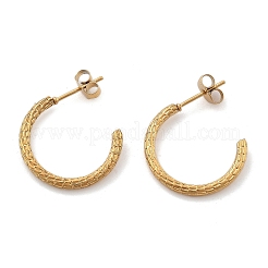 Серьги-гвоздики в форме буквы С из нержавеющей стали 304&nbsp;EJEW-R017-03G-01