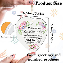 Подвесные украшения из печатного фарфора&nbsp;HJEW-WH0056-002