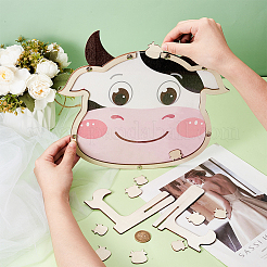 Книга для гостей в стиле коровы из дерева для вечеринки по случаю рождения ребенка&nbsp;AJEW-WH0270-345