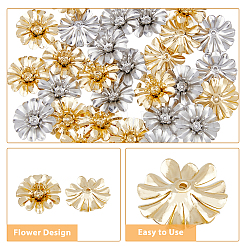 32 шт. 2-х цветные латунные колпачки для бусин&nbsp;KK-FH0005-29