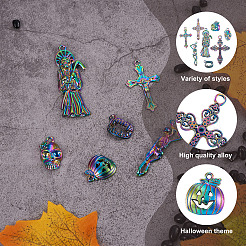 32шт 8 стиля подвески из сплава цвета радуги&nbsp;PALLOY-SW0001-02