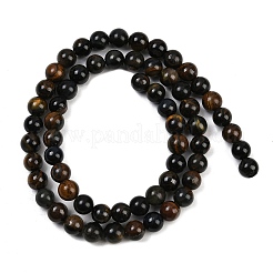 Нити бусин из натурального желто-синего тигрового глаза (окрашенные и нагретые)&nbsp;G-P230-07-8mm-AB