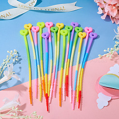 30 шт. 5-х цветные силиконовые кабельные стяжки в форме сердца&nbsp;SIL-TA0003-05