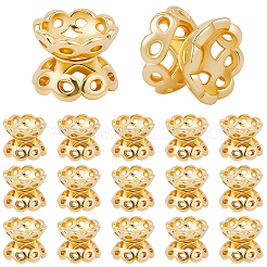 40 шт. латунные колпачки с двумя бусинами&nbsp;KK-BBC0022-78