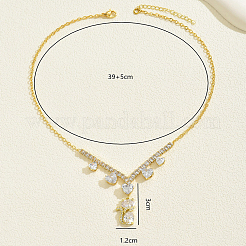 Латунные прозрачные кубические цирконии кошачье сердце кулон ожерелья для женщин&nbsp;IE0348