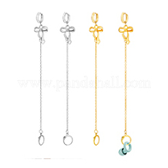 Серьги-кольца с бантом из нержавеющей стали 201 и 304&nbsp;EJEW-PH01457