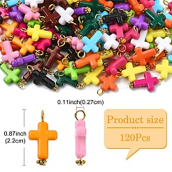 130шт. 13-х цветные акриловые крестики-подвески&nbsp;PALLOY-YW031