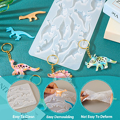 2 шт. 2 стильных силиконовых Молды для подвески в виде динозавра&nbsp;DIY-TA0009-03