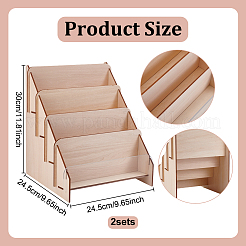 2 сумка 4 слоя настольных деревянных подставок для демонстрации товаров&nbsp;ODIS-UN0001-23