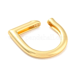 Покрытие стойки латунь с полукруглыми открытыми манжетами из прозрачного циркония&nbsp;RJEW-Q784-22G