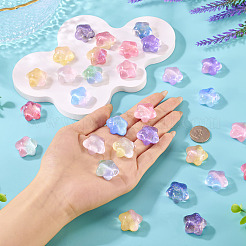 32 шт. двухцветные светящиеся прозрачные кабошоны из смолы в форме звезды&nbsp;RESI-TA0004-28