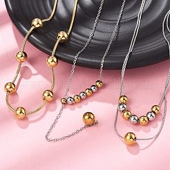 Ожерелья из круглой цепочки из нержавеющей стали 304&nbsp;NJEW-D319-02A-GP