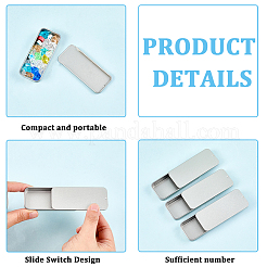 6 шт. жестяные коробки для хранения с крышками-слайдерами&nbsp;CON-CN0001-12B