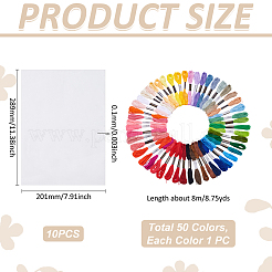 10 лист прямоугольной водорастворимой ткани для вышивки крестом&nbsp;DIY-PH0029-39